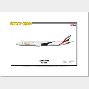 Boeing B777-300 - Emirates (Art Print) Posters and Art